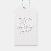 White daisy-vrijgezellenfeest cadeaulabel (Achterkant)