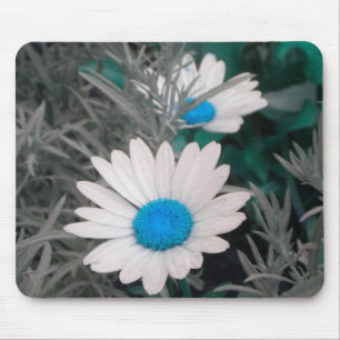 White Daisy (w Blue) mousepad Muismat