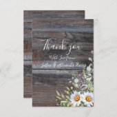 White Daisy Wedding Bedankkaart (Voorkant / Achterkant)