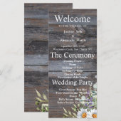 White Daisy Wedding Programme (Devant / Derrière)
