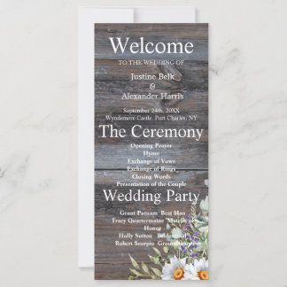 White Daisy Wedding Programme