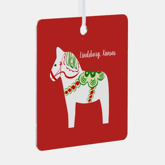 White Dala Horse Ornament (Voorkant Rechts)