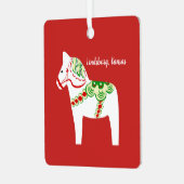 White Dala Horse Ornament (Voorkant links)