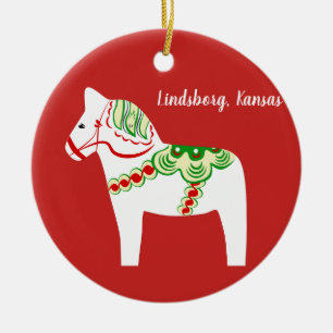 White Dala Horse Ornament