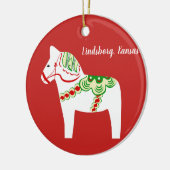 White Dala Horse Ornament (Links)