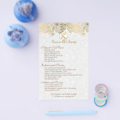 White Damascus & Gold Paisley Lace Flyer (Enkel)