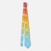 White Damask Colorful Ombre Stropdas (Achterkant)