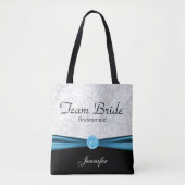 White Damask en Blue Team Bride Draagtas (Voorkant)
