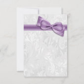 White Damask en Faux Bow Hartelijk dank Bedankkaart (Achterkant)