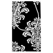 White Damask Floral Pattern Klein Cadeauzakje (Achterkant)