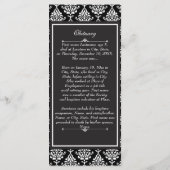 White Damask Funeral Programme/Obituary Programma (Achterkant)