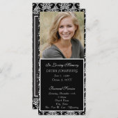 White Damask Funeral Programme/Obituary Programma (Voorkant / Achterkant)