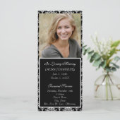 White Damask Funeral Programme/Obituary Programma (Staand voorkant)