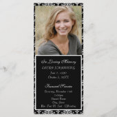 White Damask Funeral Programme/Obituary Programma (Voorkant)