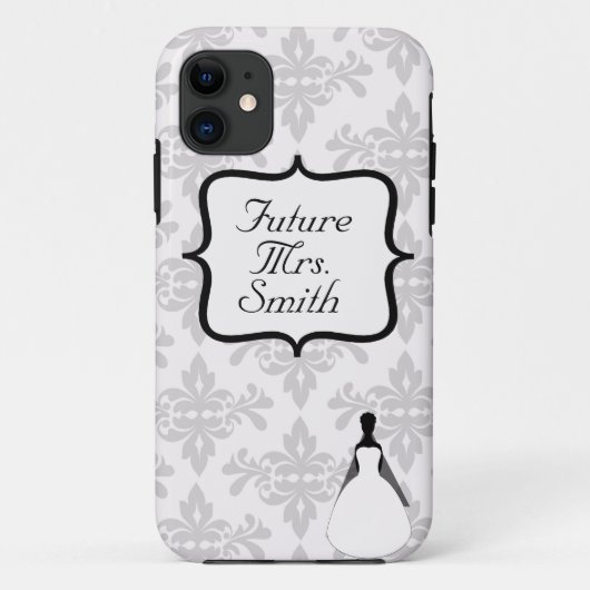 White Damask Future Mrs iPhone 5 Hoesje (Achterkant)