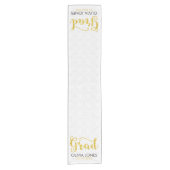 White Damask Gold Typografie - Afstuderen Korte Tafelloper (Voorkant)