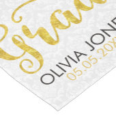 White Damask Gold Typografie - Afstuderen Korte Tafelloper (Hoek)