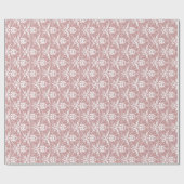 White Damask op Mauve Cadeaupapier (Vlak)