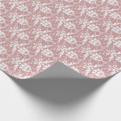White Damask op Mauve Cadeaupapier (Hoek)