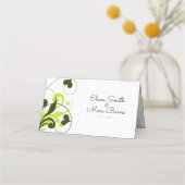 White Damask Pattern en Green Swirls (Achterkant)