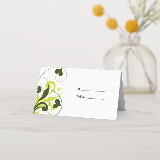 White Damask Pattern en Green Swirls (Voorkant)