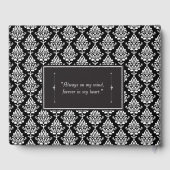 White Damask Photo Funeral Livre d'or (Verso)