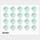 White Damask Wedding Dank je wel Ronde Sticker (Vel)