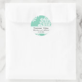 White Damask Wedding Dank je wel Ronde Sticker (Tas)