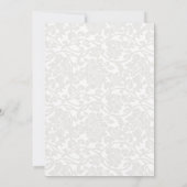 White Damask Wedding Uitnodiging (Achterkant)