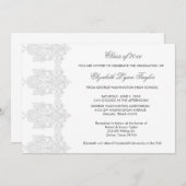 White Damask White Graduation Aankondigingen (Voorkant / Achterkant)