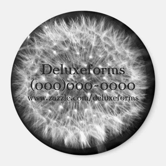 White Dandelion Fuzz Magneet (Voorkant)