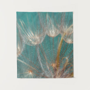 White dandelion in close-up fotografie wandkleed