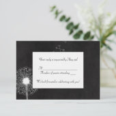 White Dandelion RSVP Kaart (Staand voorkant)