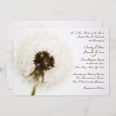 White Dandelion Wedding Invitation Kaart (Voorkant / Achterkant)