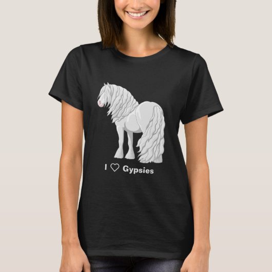 White Dapple Grey Gypsy Vanner Draft Horse T-shirt (Voorkant)