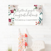 White Dark Pink Red Floral Greenery Verloving Spandoek (Insitu)