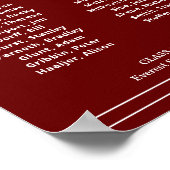 White Dark Red in Memory of Class Reunion Memorial Poster (Hoek)