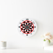 White Dartboard Look Numbered Ronde Klok (Huis)