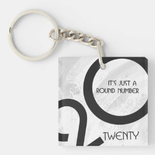 White Decade Birthdday Sleutelhanger
