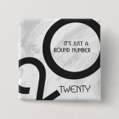 White Decade Birthdday Vierkante Button 5,1 Cm (Voorkant)