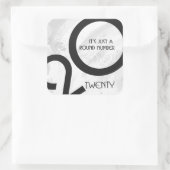 White Decade Birthdday Vierkante Sticker (Tas)