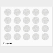 White Decorative Marble Tegel Background Ronde Sticker (Vel)