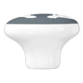 White Deer Antlers Rustic Keramische Knop (Zijkant)