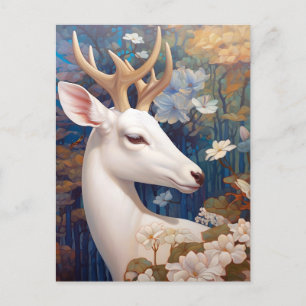 White Deer Beautfiul Fantasy Art Briefkaart