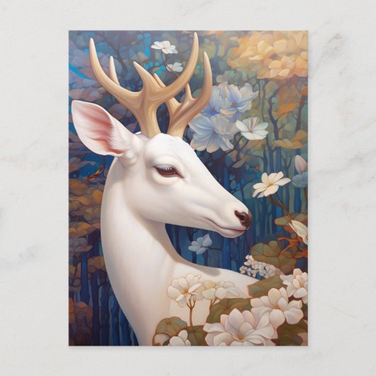 White Deer Beautfiul Fantasy Art Briefkaart (Voorkant)