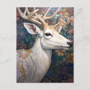 White Deer Beautfiul Fantasy Art Briefkaart