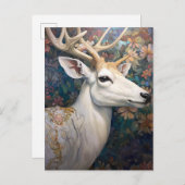 White Deer Beautfiul Fantasy Art Briefkaart (Voorkant / Achterkant)