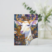 White Deer Beautfiul Fantasy Art Briefkaart (Staand voorkant)