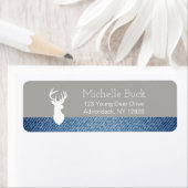 White Deer Buck Étiquettes de adresse Customisés (En situation)