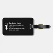 White Deer Buck Hunter Black Gepersonaliseerd Bagagelabel (Achterkant horizontaal)